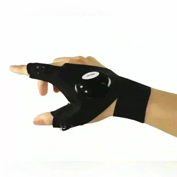 LED Gloves Flashing Light Up Party Glow Outdoors Workshop Handyman Fun NWT - Picture 6 of 16